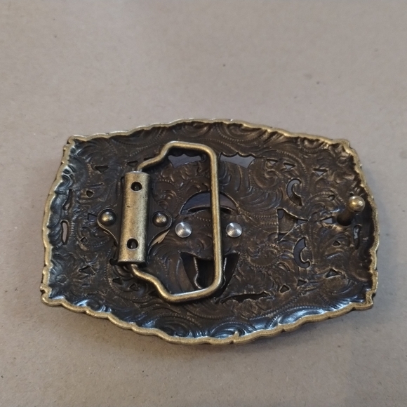 Western Longhorn Bull Head Belt Buckle Bronze Gold Silver Rodeo Cowboy Cowgirl - Picture 4 of 4